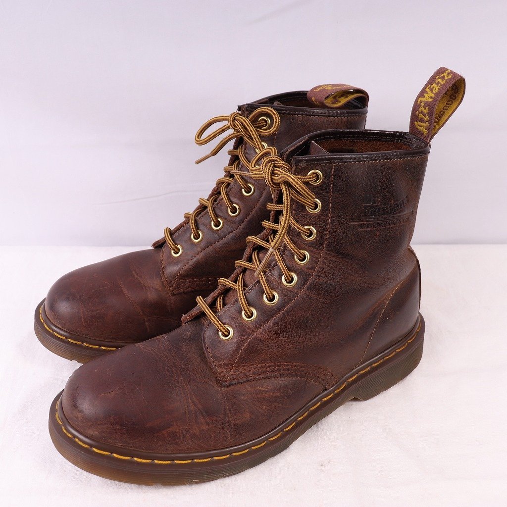 ドクターマーチン UK7/25.5cm-26.0cm/8ホール 茶 ブラウン ブーツ レザー メンズ レディース dr.martens 中古 古着 dh4037