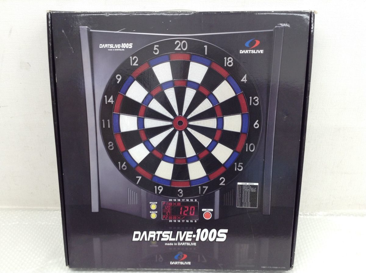 営KZ783-140【通電動作確認済み】 DARTSLIVE(ダーツライブ)家庭用 ダーツボード DARTSLIVE-100S/AVアダプタ ダーツ4本 箱付き