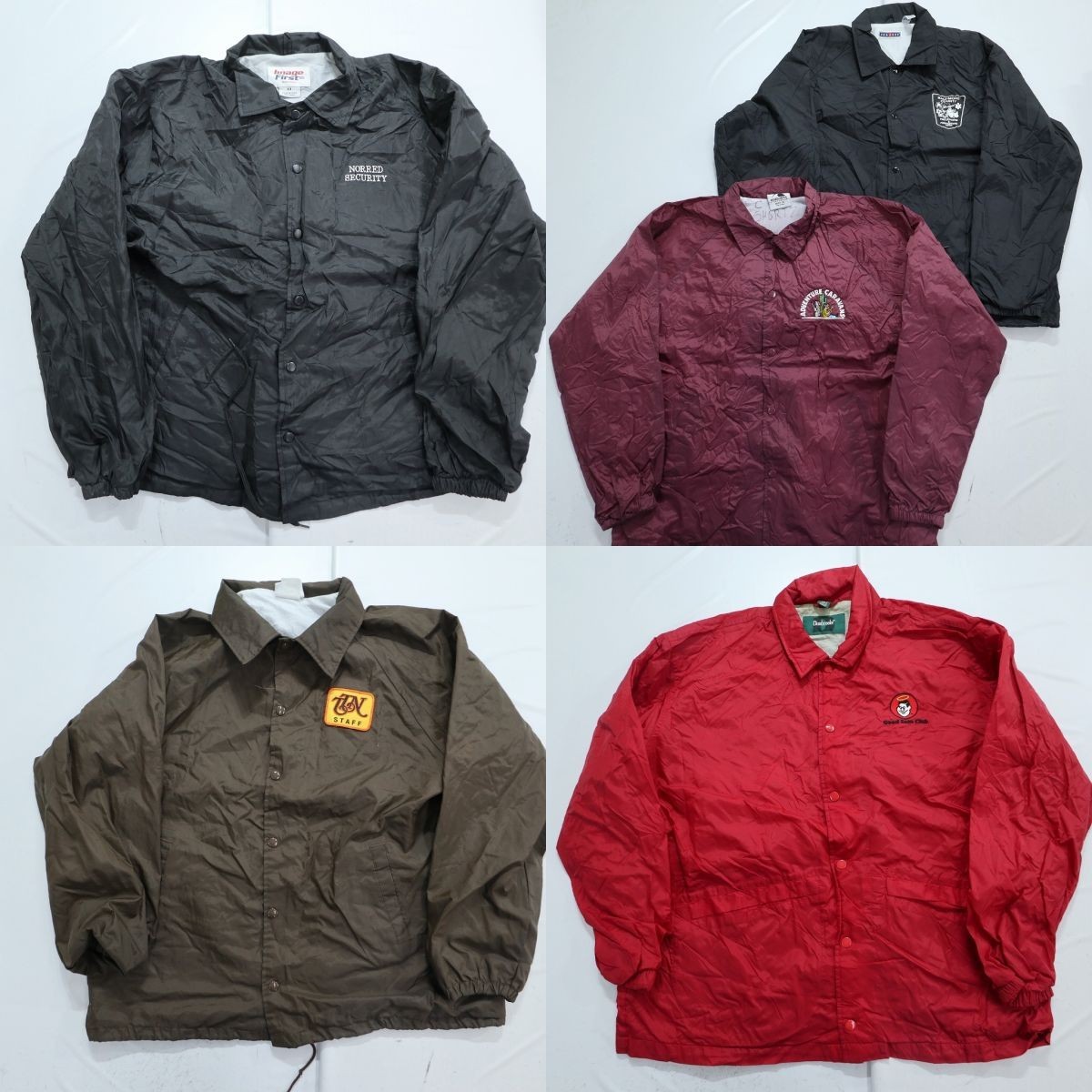 ◎ナイロン系コーチジャケット set ワンポイント ラグラン 他 (メンズL/XL) 5枚セット まとめ売り 古着卸 1円スタート 最落なし ML7166