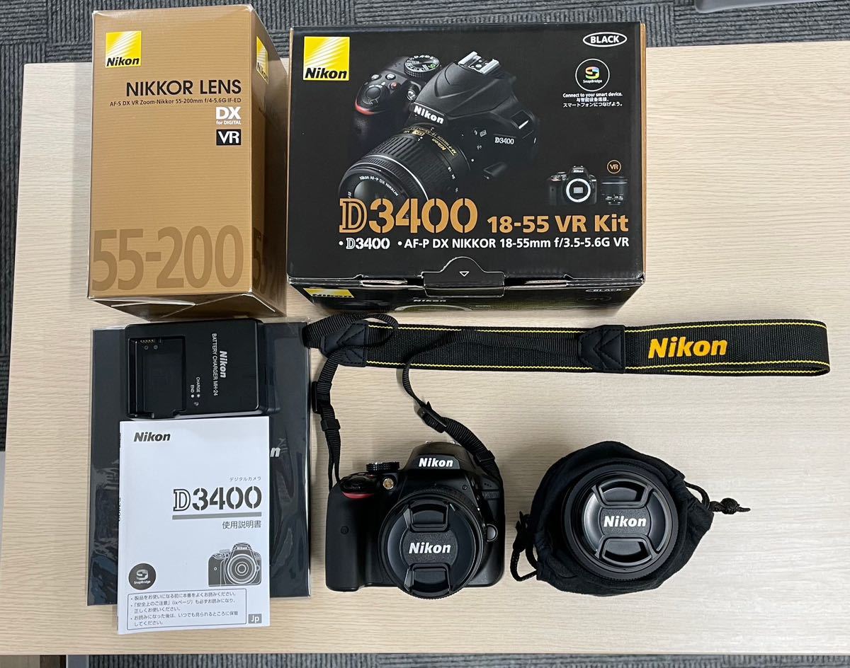 DX VR Nikon AF-S 18-55mm NIKKOR D3400 55-200mm f⁄4-5.6G