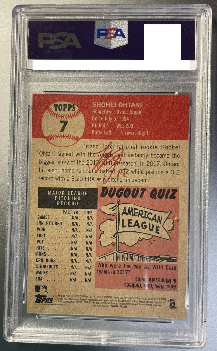PSA10 大谷翔平 ルーキーカード 2018 Topps Living Set #7