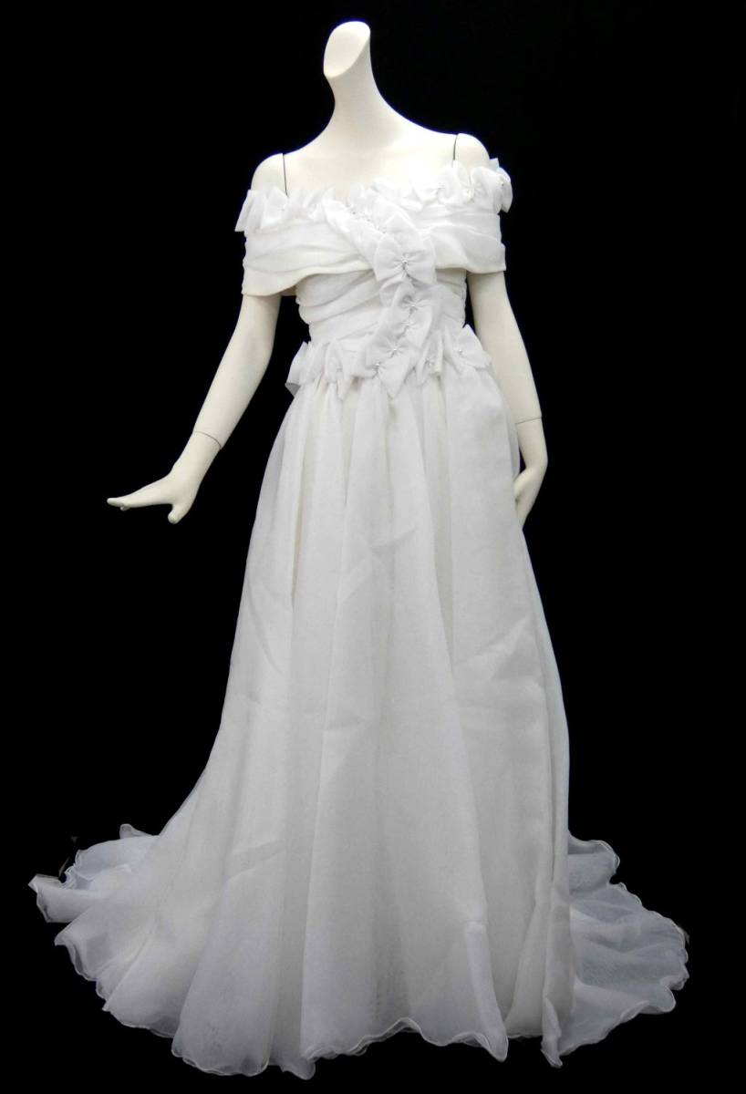 Y124Yちょる【衣装/ドレス】TAKEMI ウエディングドレス 9号 日本製 ロングドレス ホワイト　結婚式　パーティー　コスプレ　ブライダル