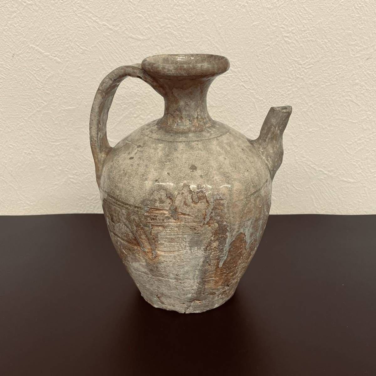 古瀬戸 | 鎌倉時代 CE） - 灰釉水注（1185–1333 入蘆花（ロカニイル 