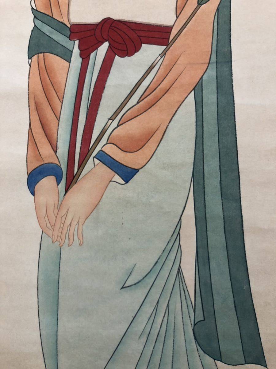 張大千 女性 王妃 貴族 掛け軸 絵 中国 洋画家 中国美術 掛軸 肉筆 古
