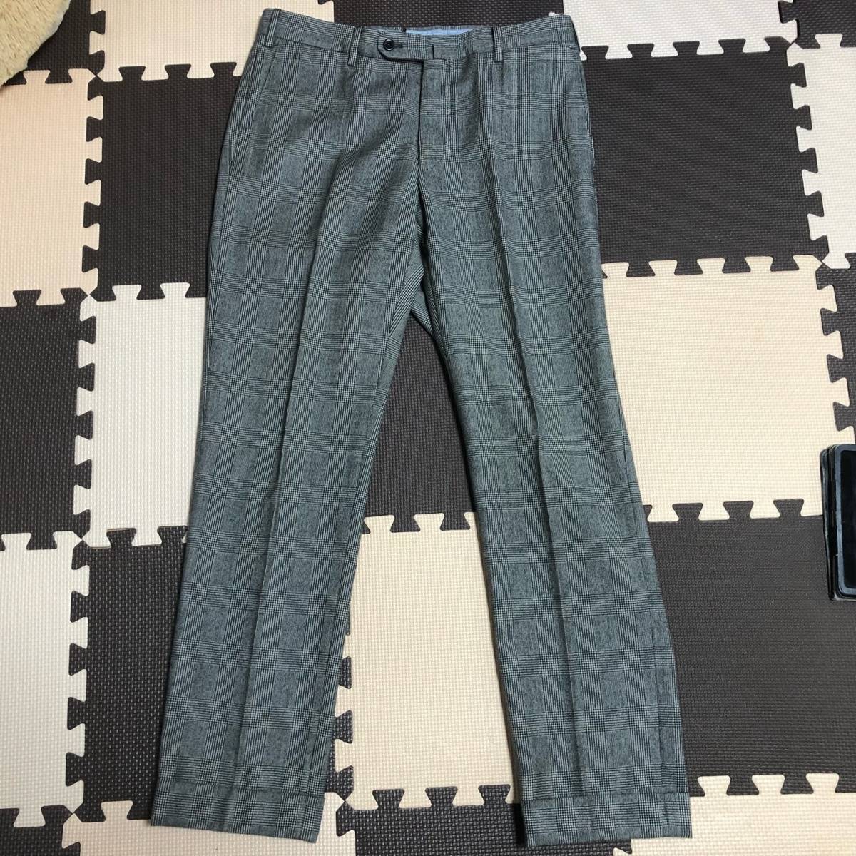 美品　インコテックス　グレンチェックウールスラックス サイズ４８　イタリア製 インコテックス：ウールスラックス（サイズ48）(グレンチェック)