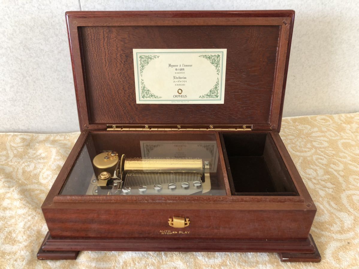 サンキョウ オルゴール オルフェウス 木製手動オルゴール Sankyo