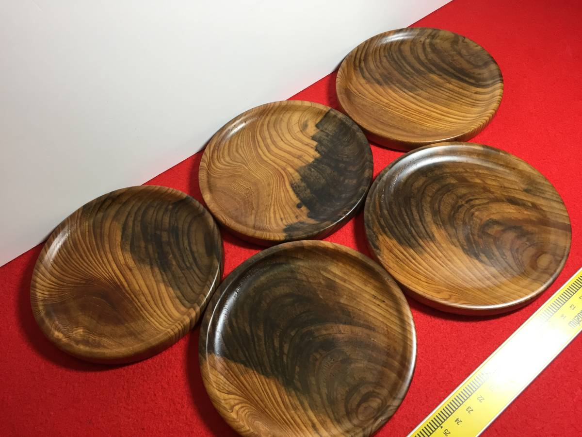 28 丸皿セット 銘木屋久杉工芸品 インテリア家具 世界遺産