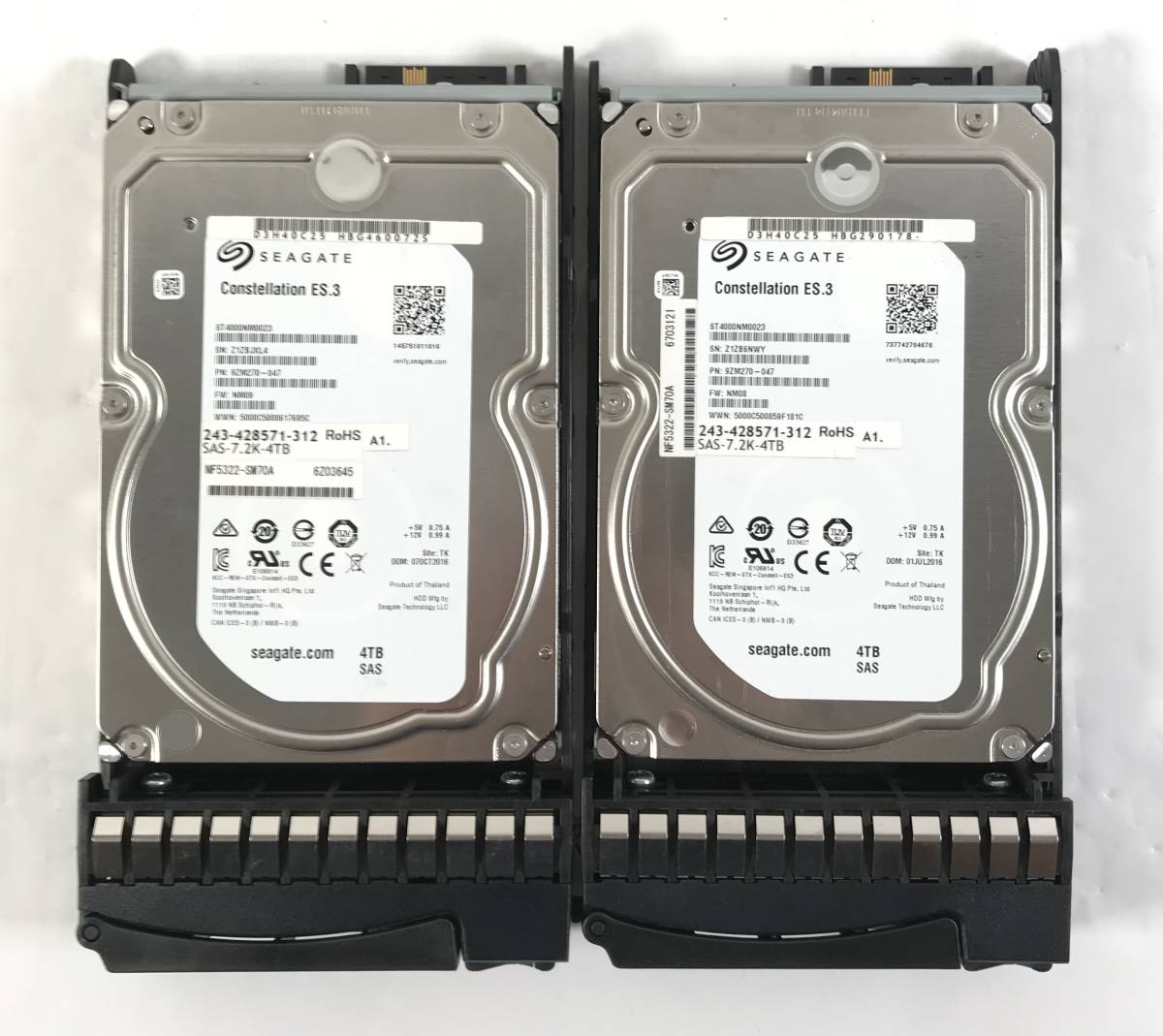 K5021711 Seagate 3.5インチ SAS 4TB 7.2K HDD 2点【中古動作品】
