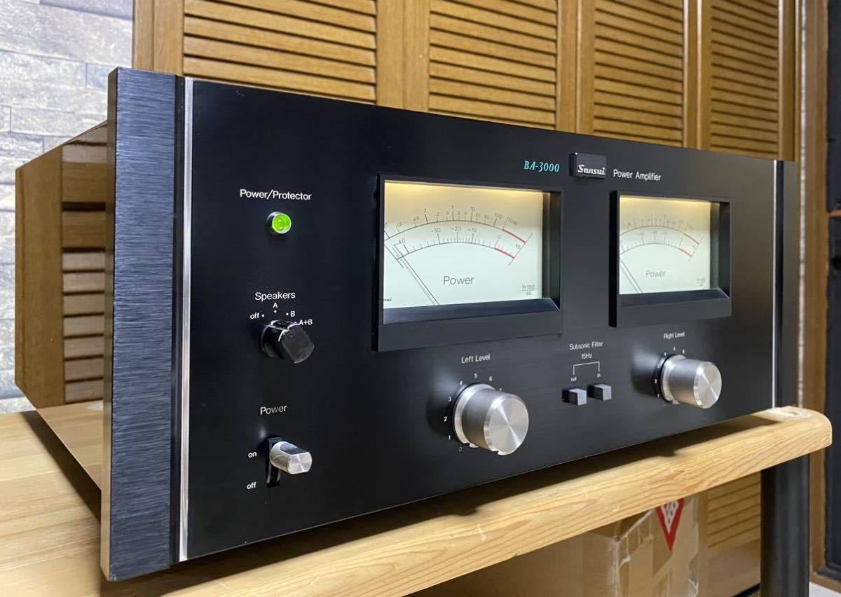 y*7様 Sansui サンスイ BA-3000 パワーアンプ 希少 SANSUI BA-3000 メインアンプ 動作確認済み サンスイ パワー