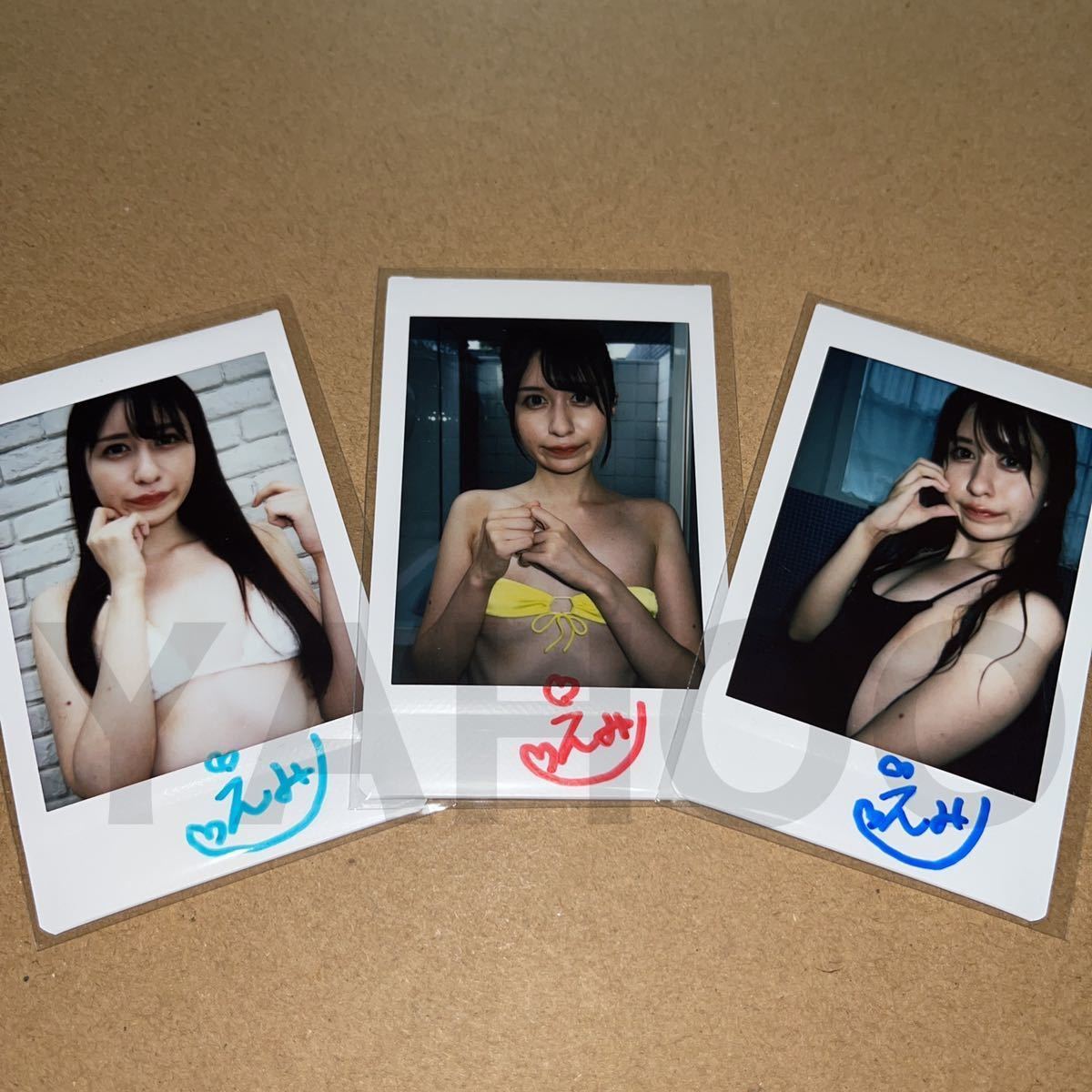 マーリッシュ瑛美里 直筆サイン入り チェキ 3枚セット グラビア 