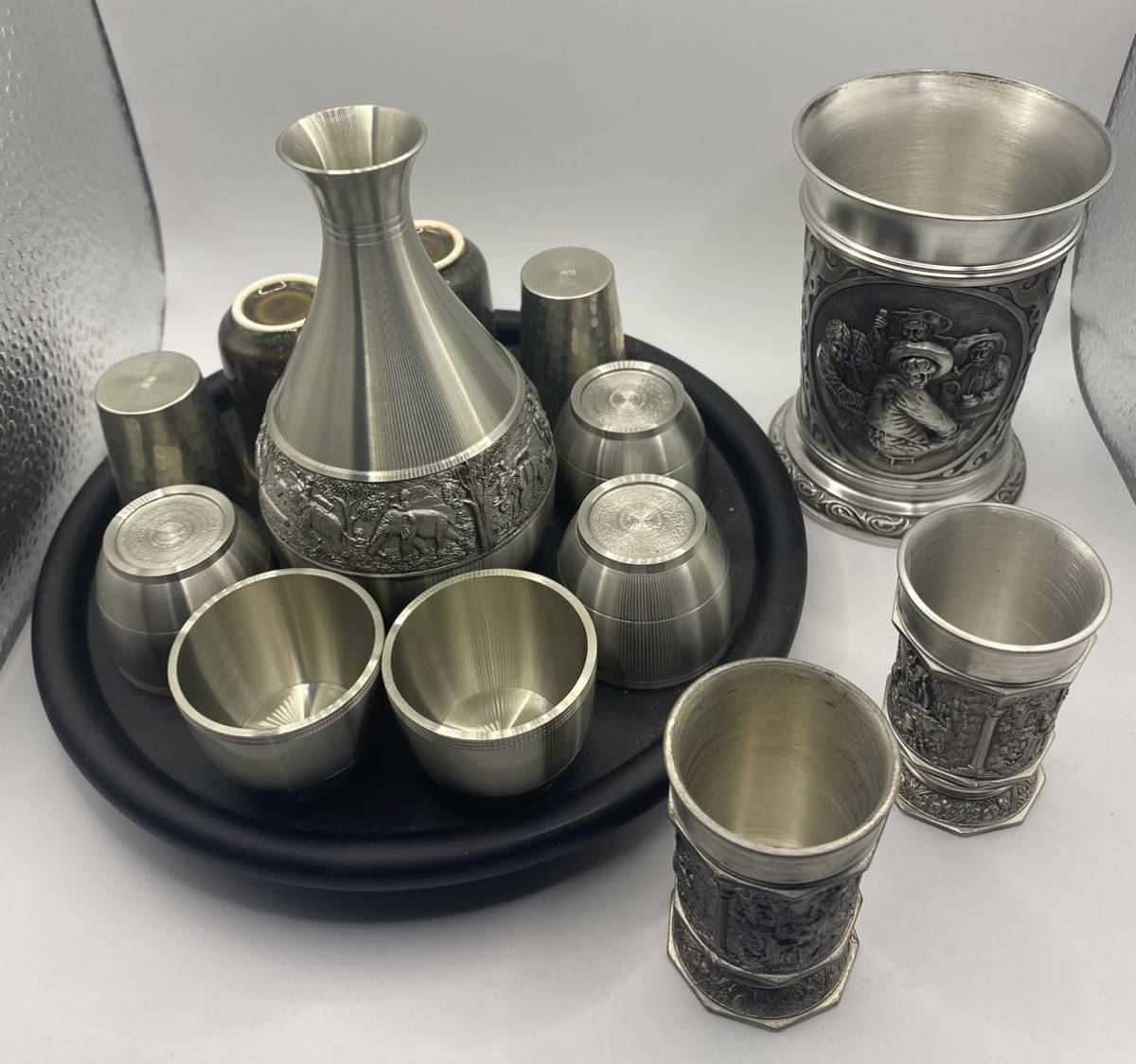 ちろり 錫製 本錫 酒器セット お猪口 徳利 酒器 錫 盃 錫