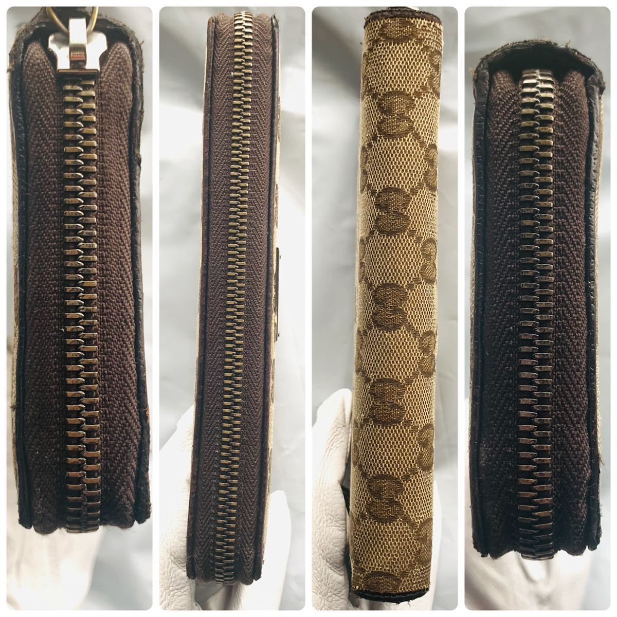 大人気】グッチ GUCCI 長財布 ラウンドファスナー GG柄キャンバス ロゴ