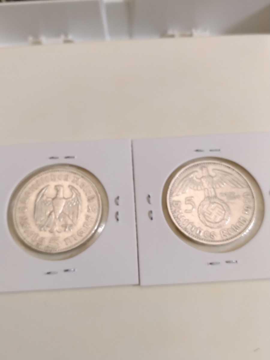 ドイツ 1936年 A 第二次世界大戦 5マルク ドイツ銀貨 (1) 第