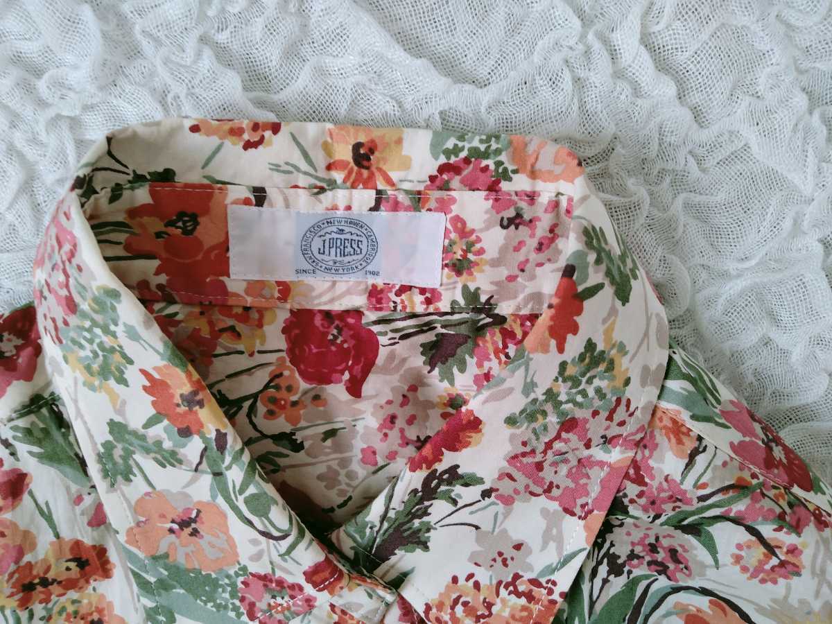 J PRESS*ジェイプレス*リバティ*LIBERTY*カレナ柄*花柄*7分袖シャツ*9 