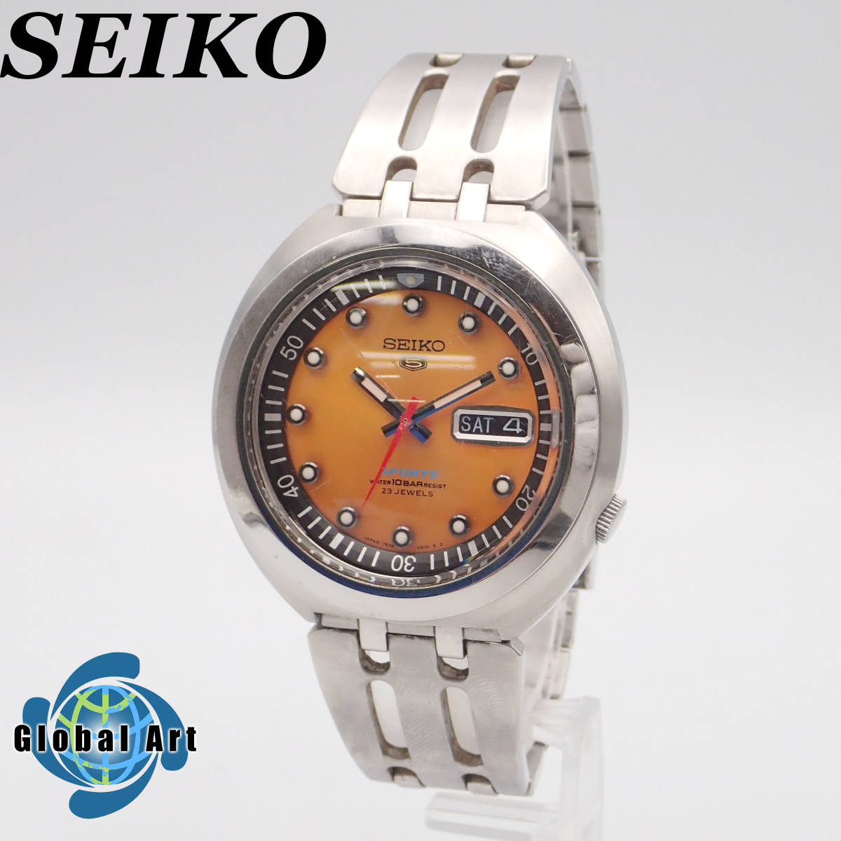 新作，本物保証 わ02112/SEIKO セイコー/ファイブ/スポーツ/自動巻/メンズ腕時計/23石/デイデイト/純正ベルト/文字盤 オレンジ/7S36-0060(セイコー)｜売買されたオークション情報、yahooの商品情報をアーカイブ公開 その他