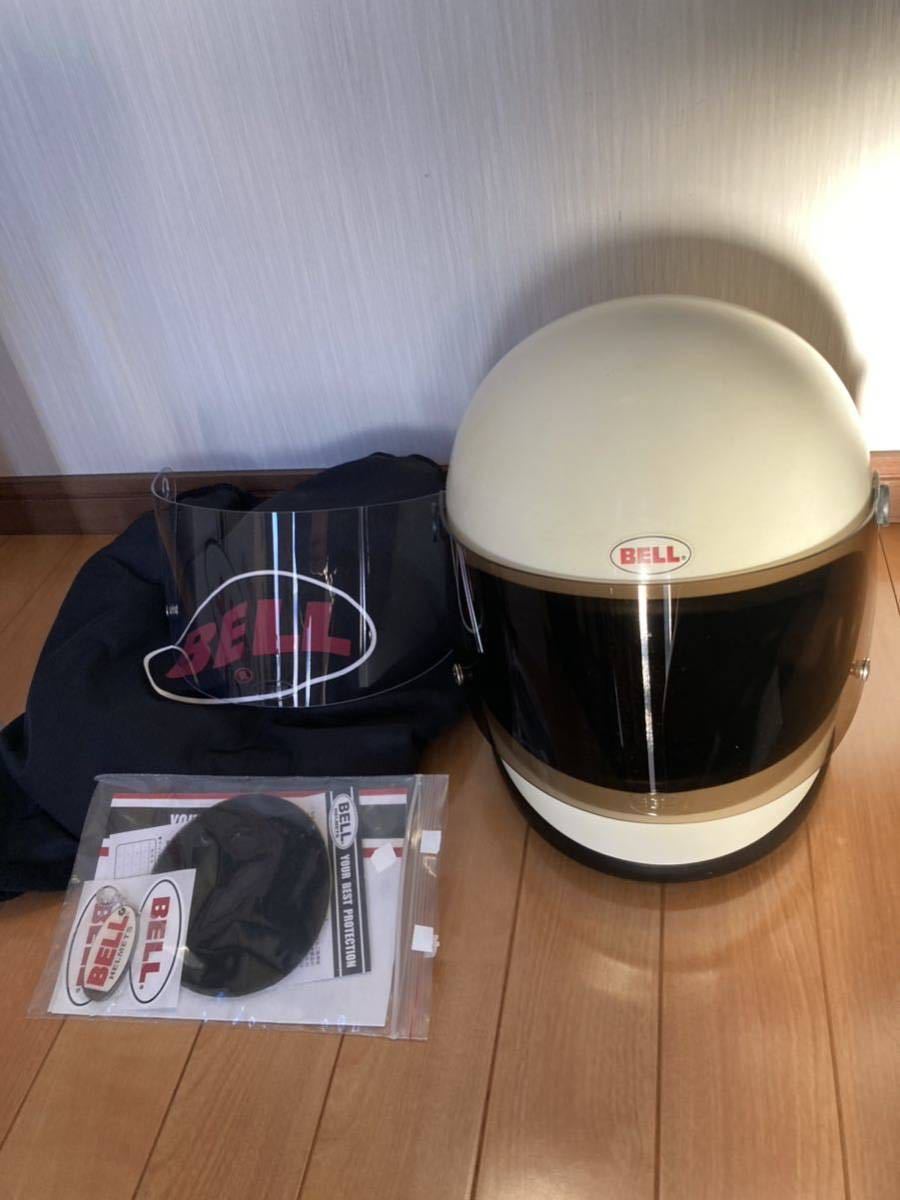 ヘルメット STAR BELL オートバイ II 55cm BELL STAR2 本物　ベルスター2　ベルスター　BELLSTAR Ⅱ BELLSTAR2 ベルスターⅡ z1 z2 CB750 SS750 GT380 送料込み　黄ばみ仕様　M