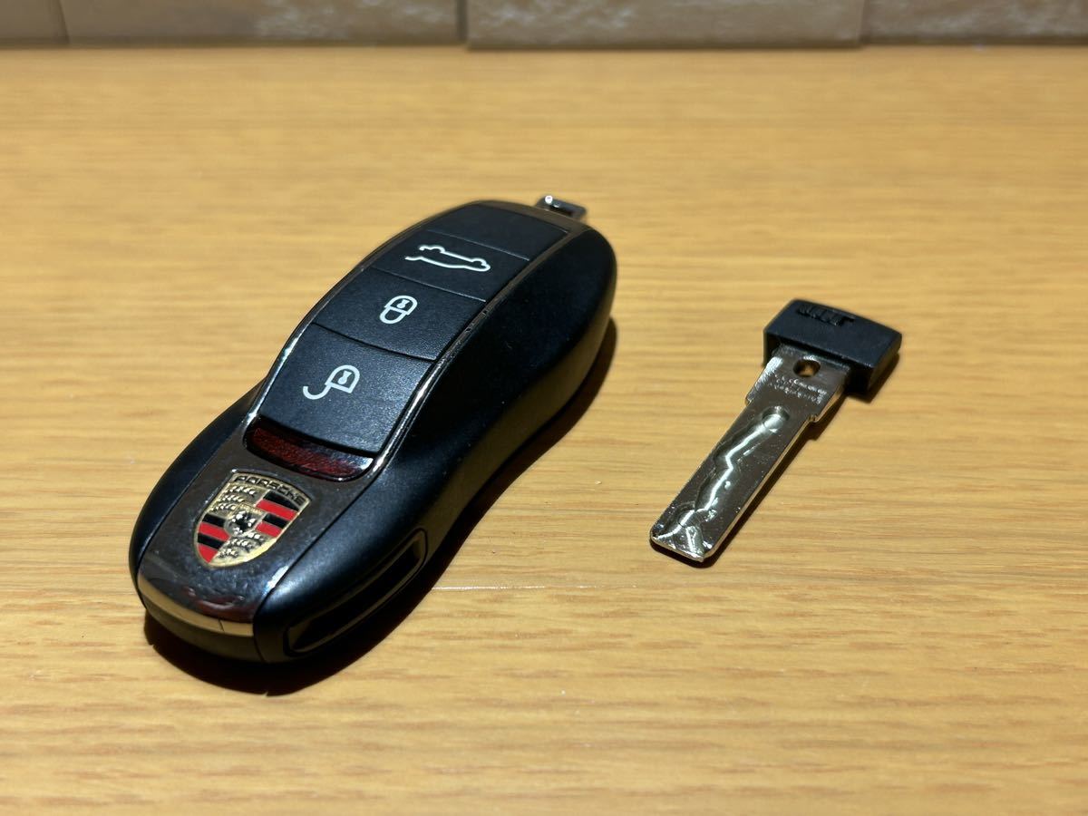 B ほぼ未使用 ポルシェ PORSCHE 純正 3ボタン キーレス スマートキー