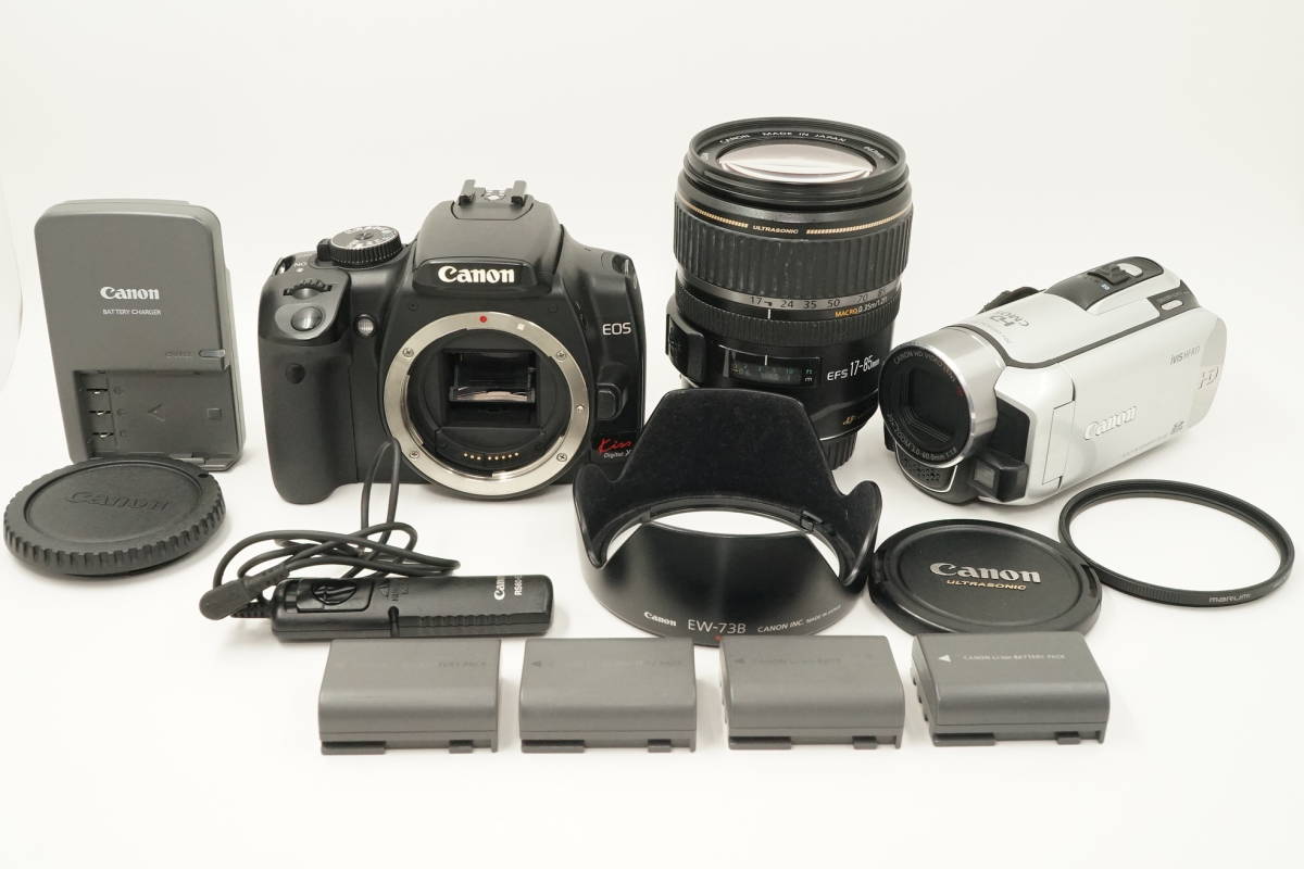 c-2 Canonキヤノン EOS Kiss Digital X ボディ EF-S 17-85mm F4-5.6 IS USM iVIS HF ...