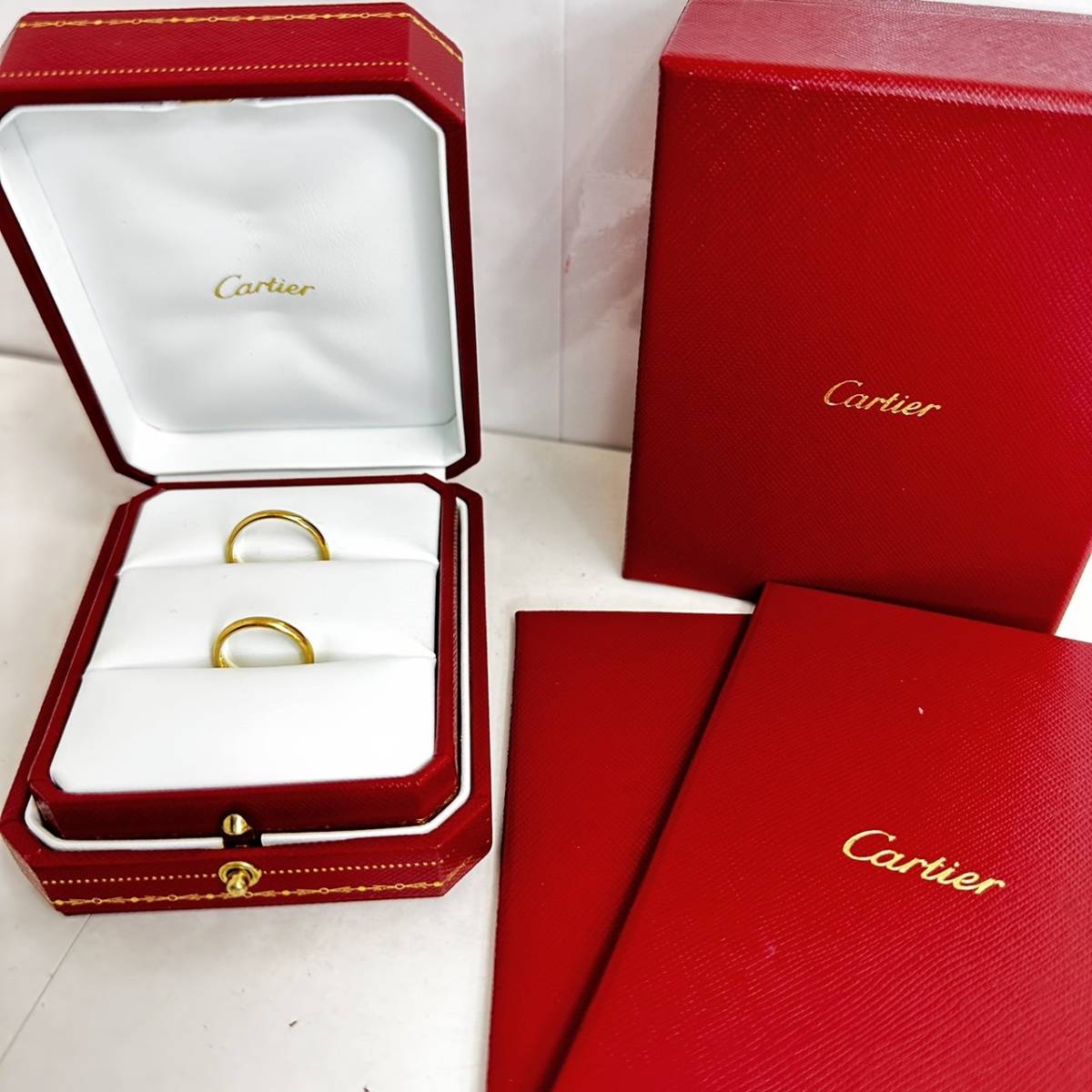 K 【Cartier】カルティエ ゴールドリング 2点 Au750 約2.3g 14号 #54