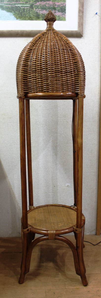◇◇カザマ KAZAMA ラタン デコレーションライト ドーム 籐家具 2灯 
