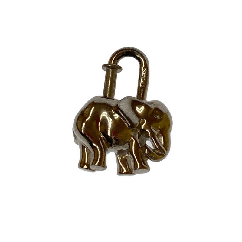 HERMES エルメス カデナ バッグチャーム エレファント 象 シルバー