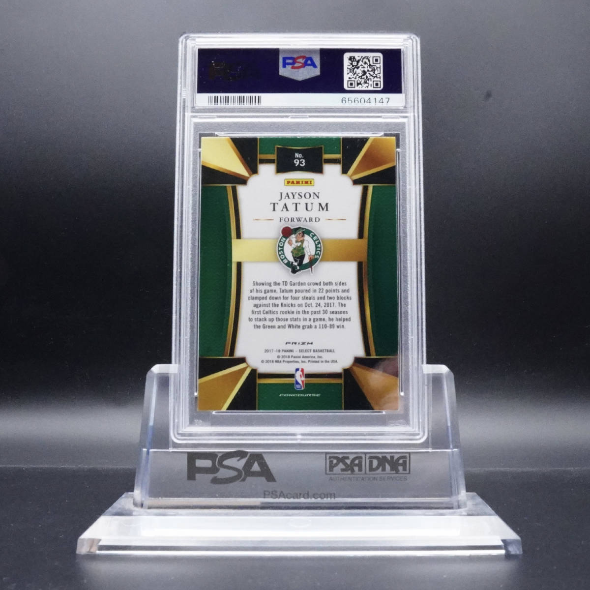 PSA10 2017 Select Silver Jayson Tatum #93 RC ジェイソン テイタム 