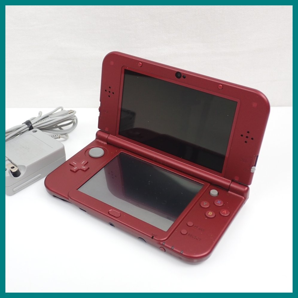 □任天堂 New ニンテンドー 3DS LL 本体 RED-001/メタリックレッド/動作品/ACアダプター・タッチペン付き/携帯ゲーム機&1796700012