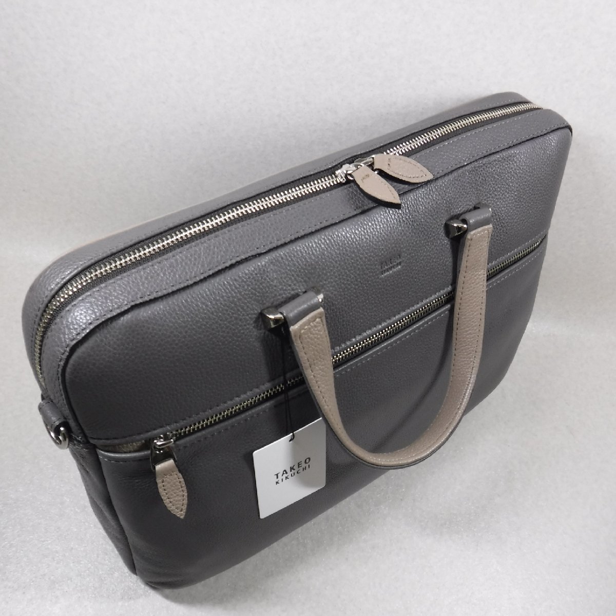 BB482 タケオキクチ 定価35200円 イタリア産 牛革 2WAY レザービジネス