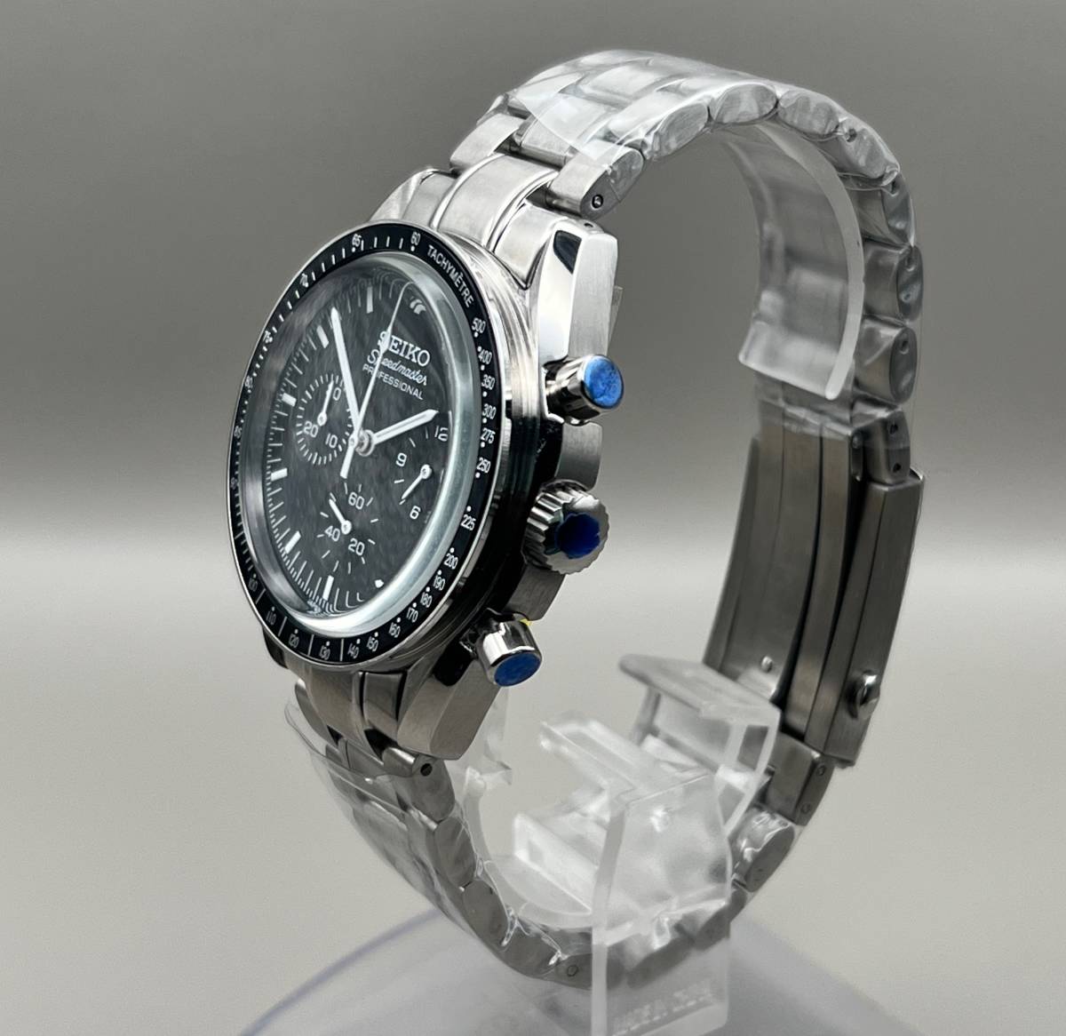 SEIKO MOD VK63 カスタム クォーツ ブラック クロノグラフ 40mm SS 