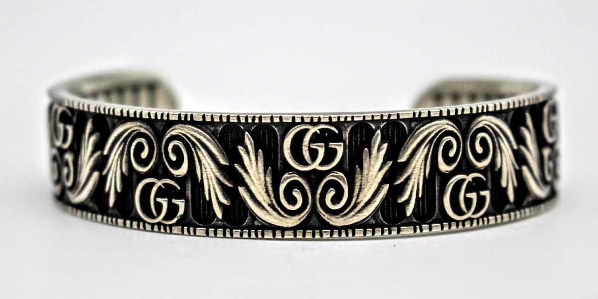 GUCCI　グッチ　バングル　1697AR Ag925/18　GGロゴ　羽モチーフ　A631