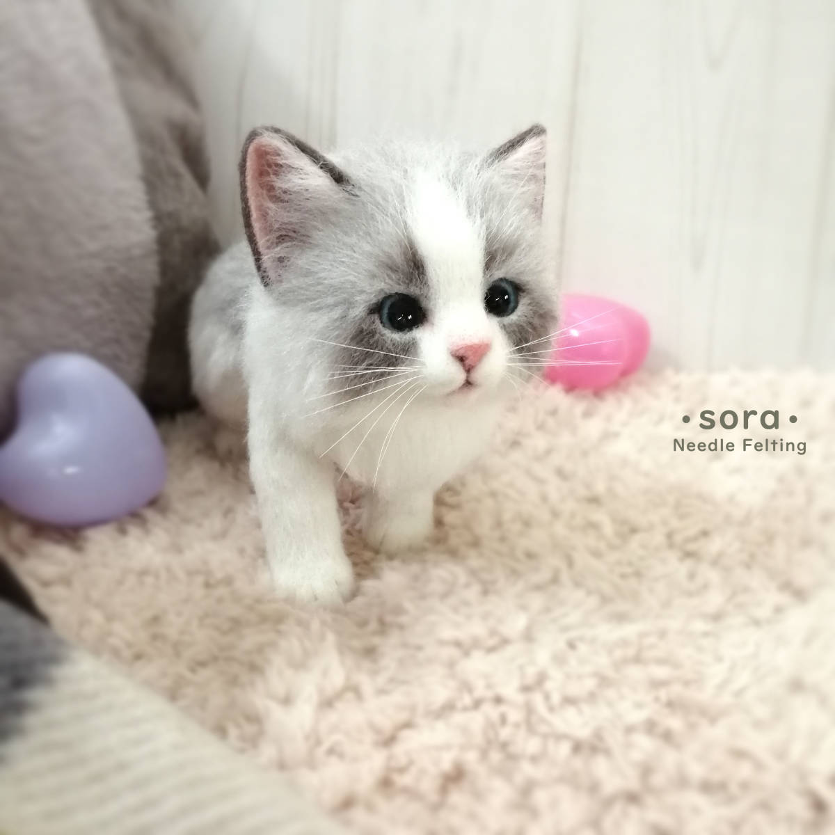 sora 羊毛フェルト ラグドール 子猫 等身大 猫