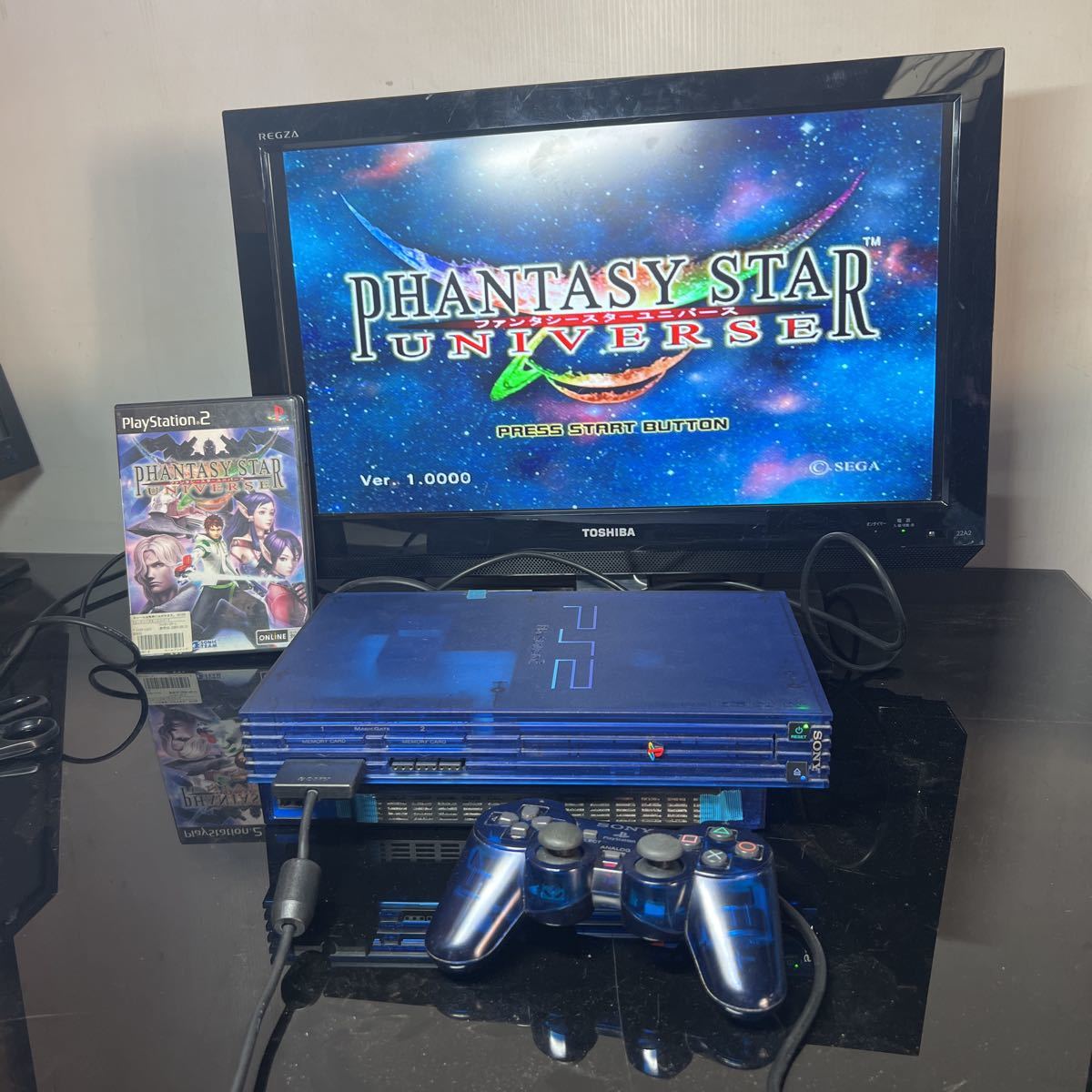 SONY　PlayStation2　 PS2本体　洋　オーシャンブルー SCPH-37000L 動作確認