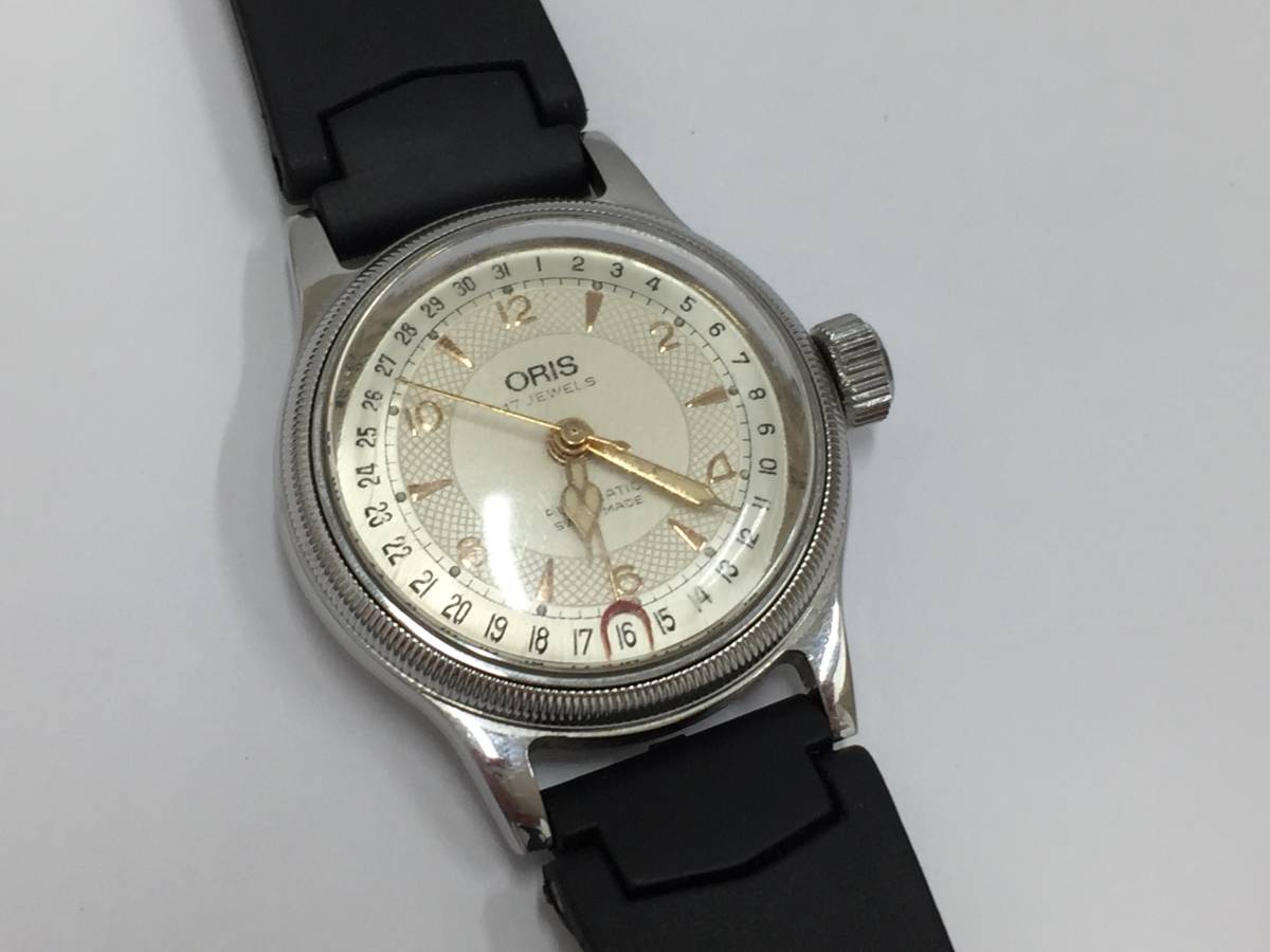 407 ジャンク 不動 ORIS オリス 腕時計 AUTOMATIC 自動巻き 7400B 裏蓋スケルトン 社外ベルト 経年保管品