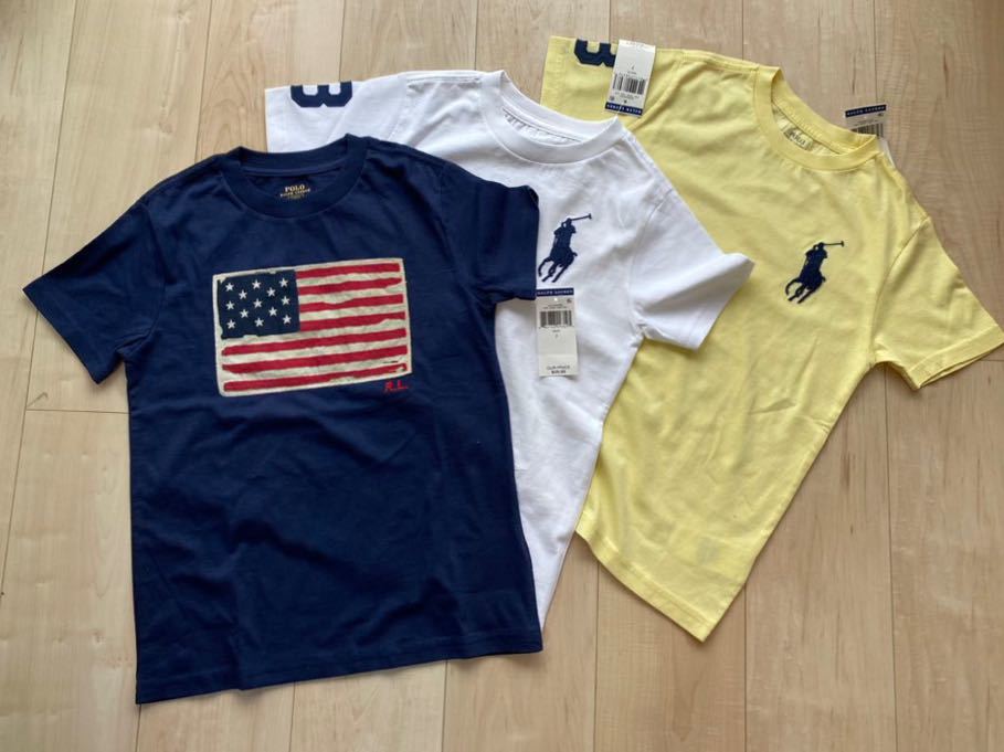 ☆新品☆キッズRALPH LAUREN ☆ポロラルフローレン ☆アメリカTシャツ紺色 ☆サイズ７（１３０cm）☆