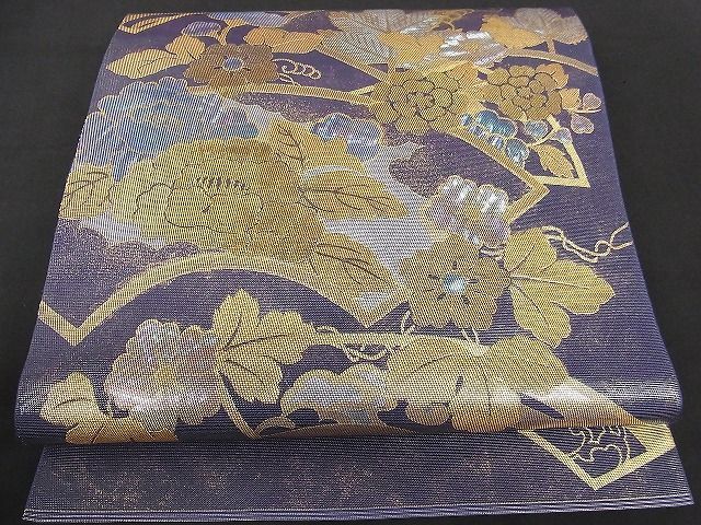 着物屋こころ□西陣 川島織物 六通太鼓柄 本袋帯 川島本金