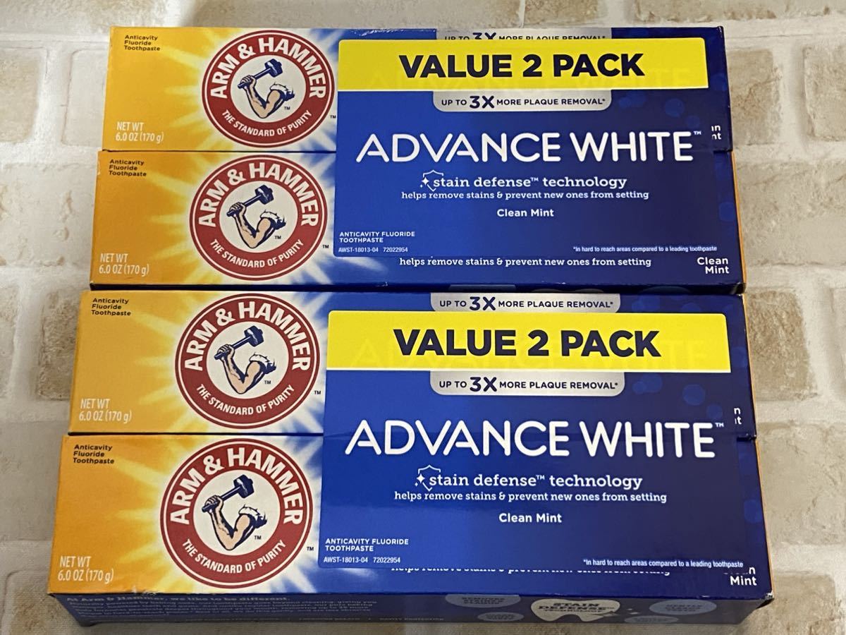 〈送料無料〉 Arm&Hammer 【ADVANCEWHITE】 歯磨き粉 4本セットアーム&ハマー アドバンスホワイト まとめ売り オーラルケア