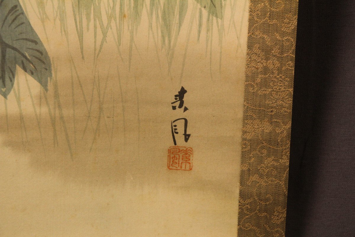 小林柯白 梅花小禽図 絹本肉筆 掛軸 光穂識箱 安田靫彦師事 842 佳香】安田素風 『鯉図』 肉筆 絹本 日本画 掛軸 双幅 共箱 本物