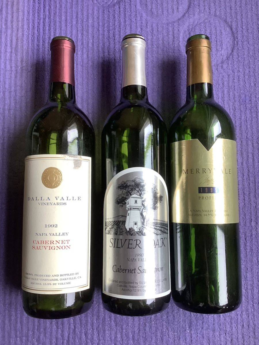 ワイン　空き瓶　ヴィンテージ９５　９２　９０　カリフォルニア　希少ボトル　セット