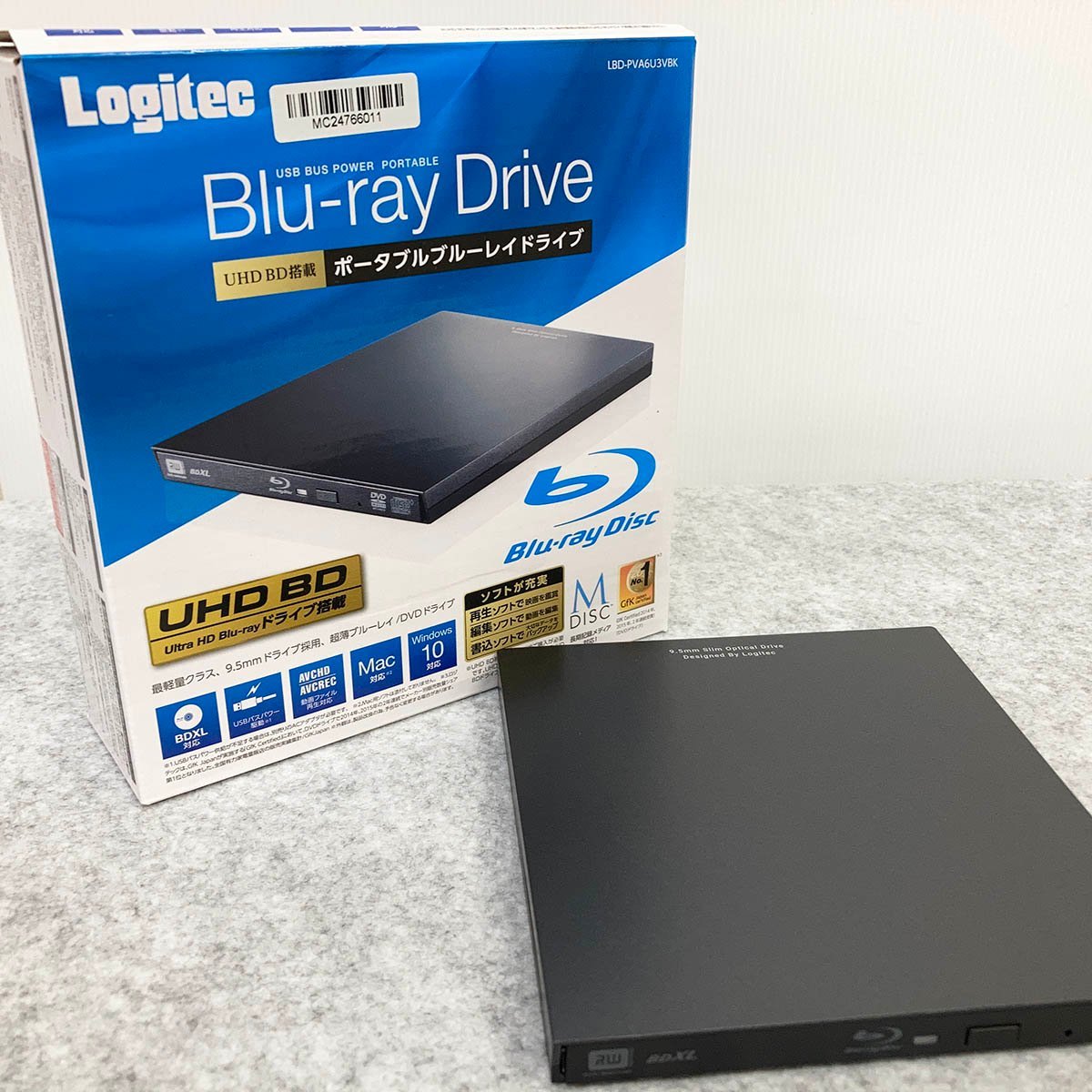 Logitec ポータブルBDドライブ『LBD-PVA6U3VBK』◇ USB3.0対応