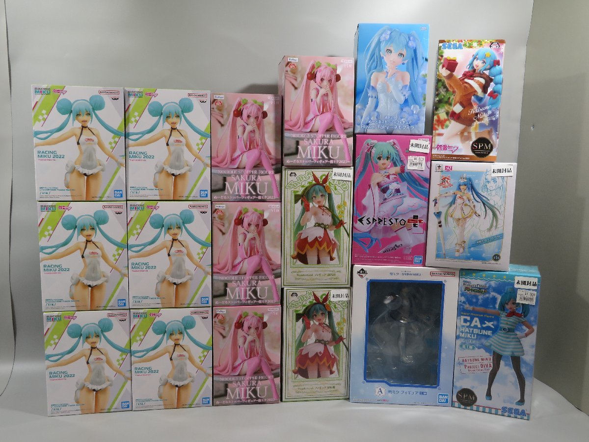 【未開封】 初音ミク フィギュア 18点まとめ 一番くじ A賞 雪ミク/桜ミク/ぬーどるストッパー/SPM/レーシングミク2022 他 [14-2] No.5727