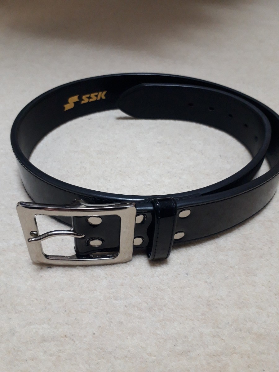 中古品 SSK 野球 審判専用 ベルト エナメル パテント エスエスケイ Lサイズ NPB審判採用 アンパイア ボストンバックルタイプ 