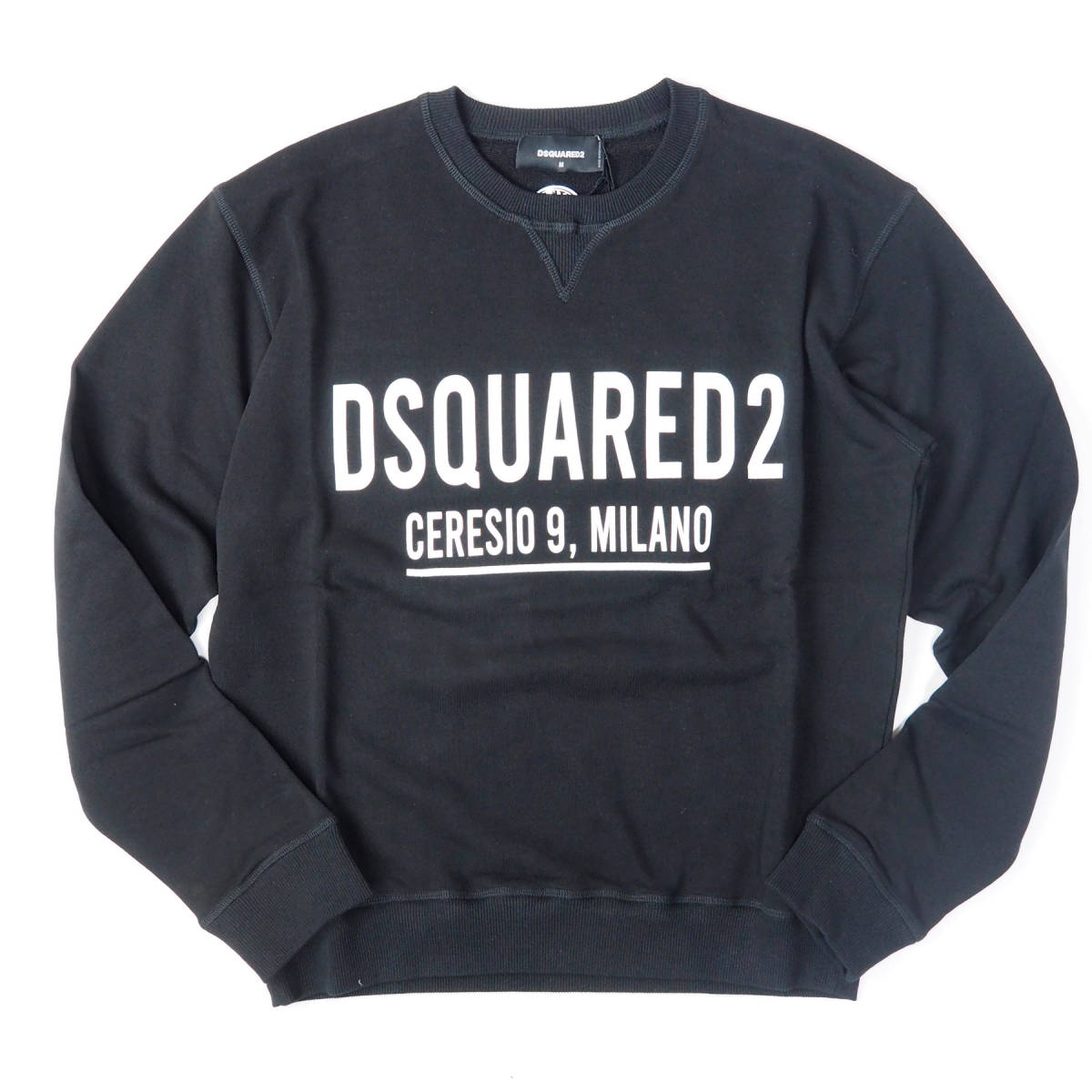 新品正規品 DSQUARED2 ディースクエアード S71GU0448 Ceresio 9 ブランドロゴ メンズ スウェット シャツ ブラック M