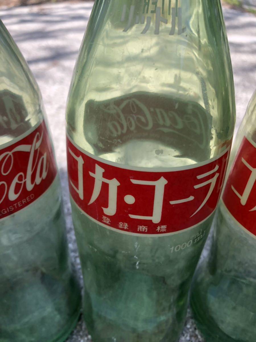 昭和レトロ 当時物 コカコーラCoca-Cola 瓶ジュース 赤 白 ラベル 1L 1