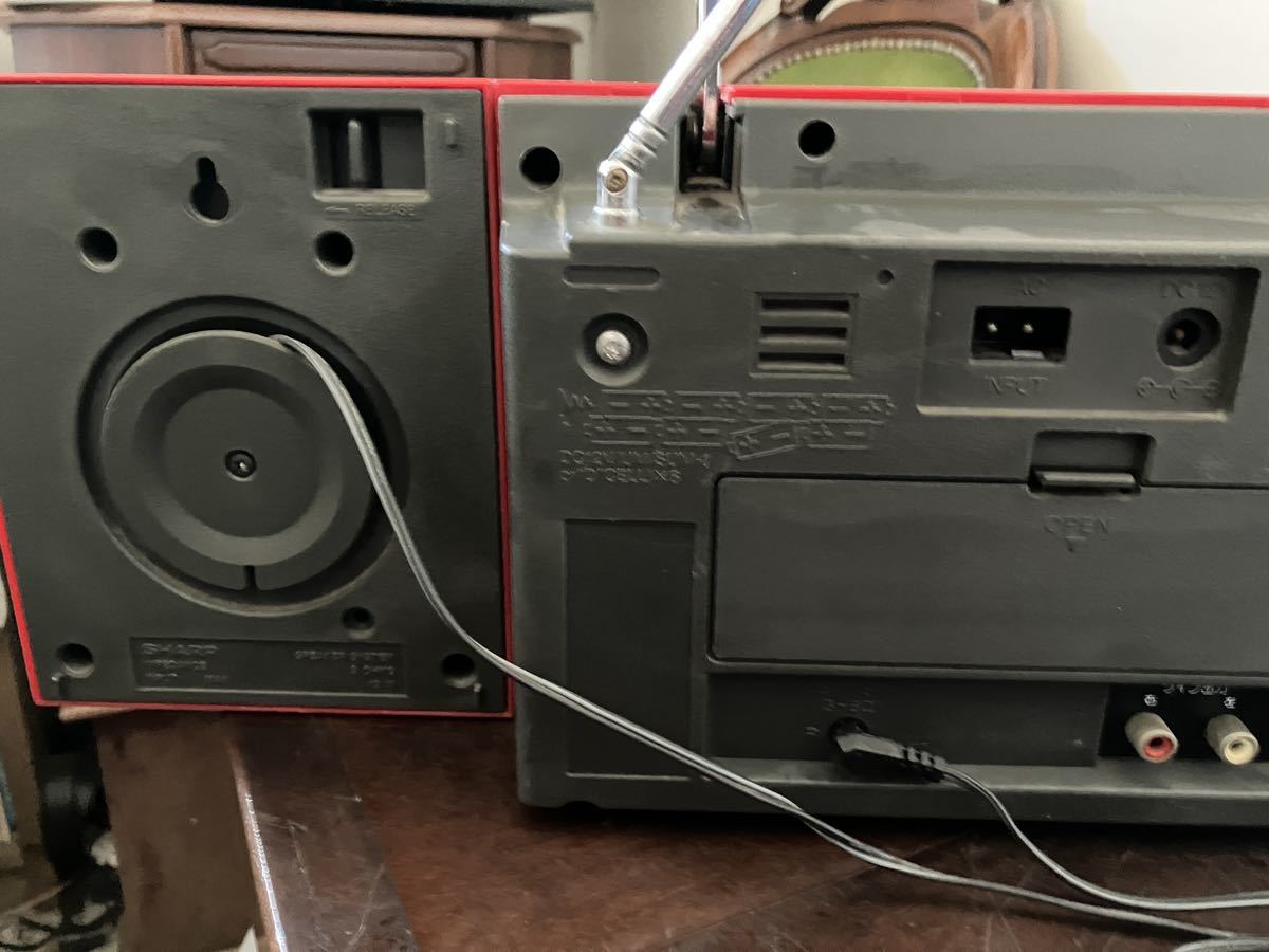 SHARP QT-88 MK Ⅱ　 ダブルラジカセ 昭和レトロ　希少　昭和家電 シャープ ダブルラジカセ QT88 MKⅡ 稼働品 レッド SHARP 昭和レトロ