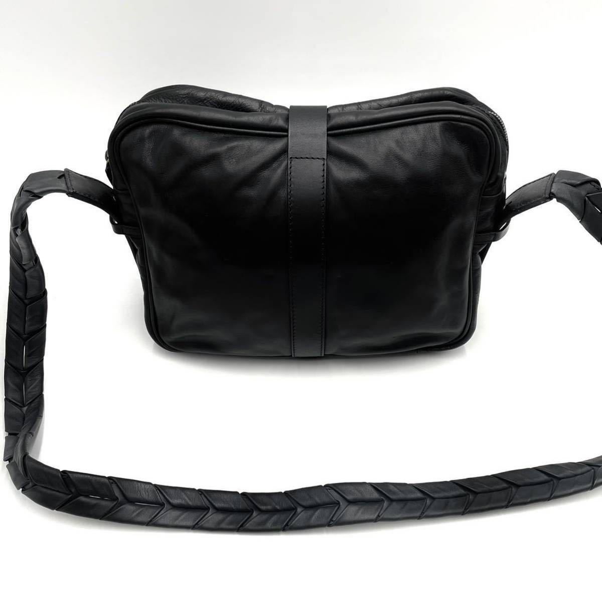 1円 極美品 定価30万 ジョルジオアルマーニ オールレザー ショルダー