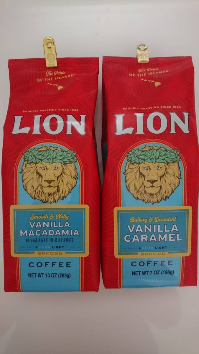 ライオンコーヒー☆粉 バニラマカダミア 10oz(283g)・バニラ ライオンコーヒー☆粉 バニラマカダミア 10oz(283g)・バニラ