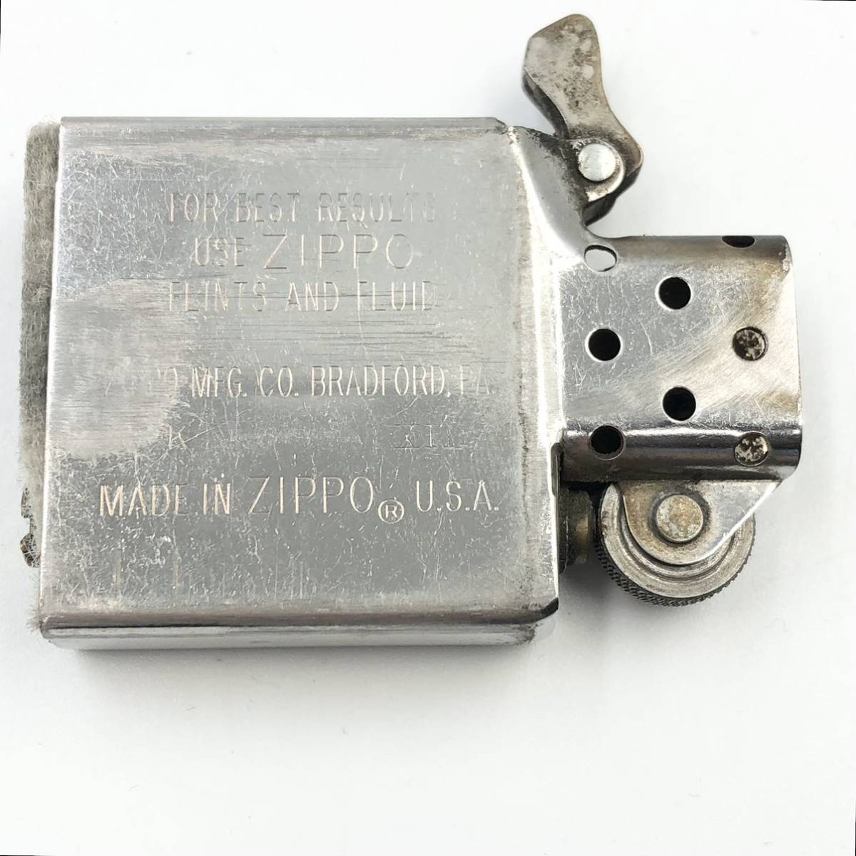 Sterling Silver Zippo Lighter High Vintage Design Slashes