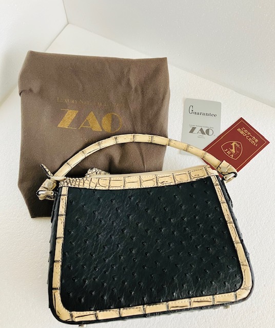 新品　ZAO ザオー オーストリッチ ハンドバック　JRA