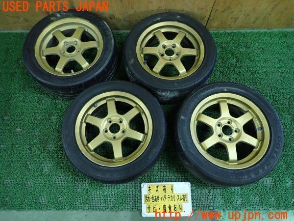 3UPJ=95560916]セリカ 4代目 GT-FOUR(ST165)初期型 RAYS 15インチホイール 15X6.5JJ +39 5H PCD100 塗装加工品 4本 レイズ 中古