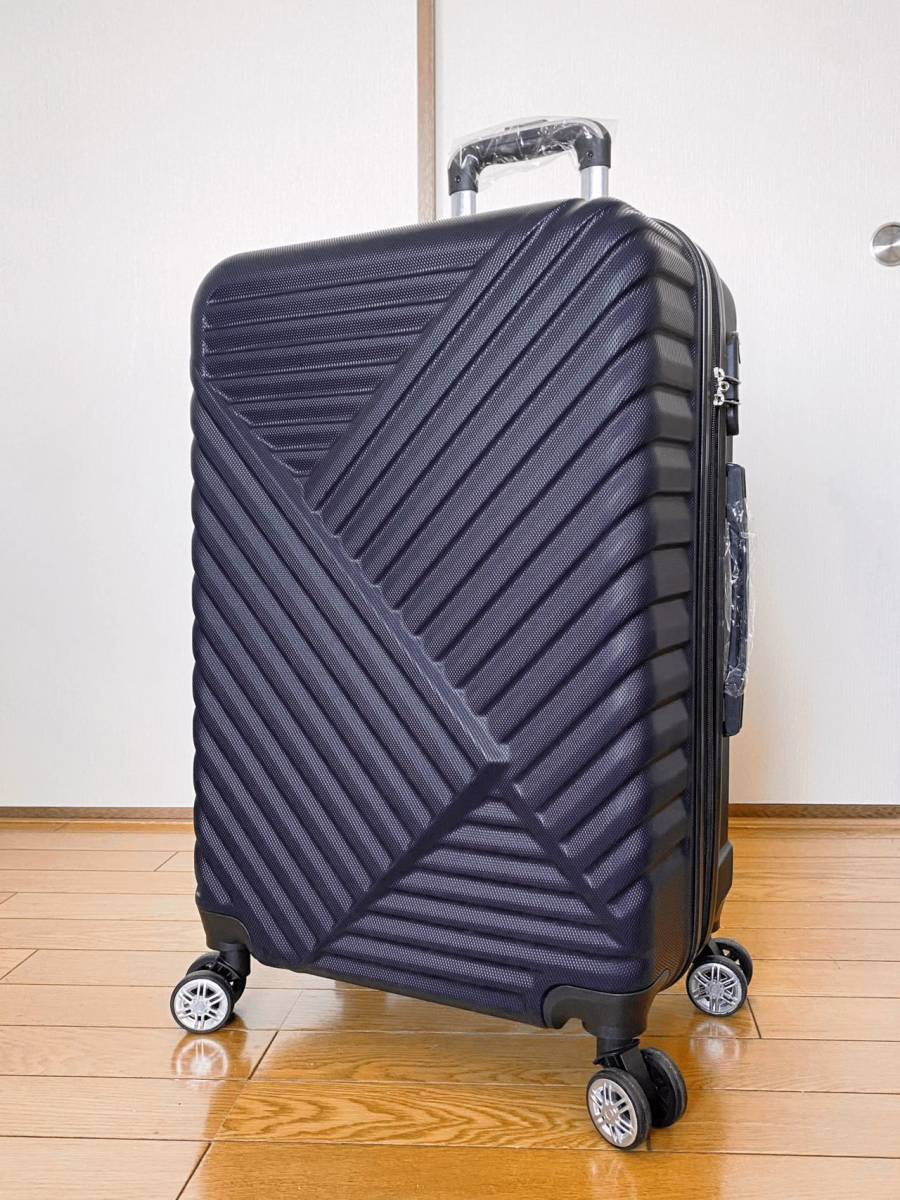 軽量8輪　Mサイズ キャリーバッグ スーツケース キャリーケース 24インチ02 紺